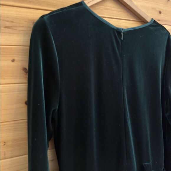 Plaza South Large Dark Green Velvet Tie Waist Long Sleeve Maxi Dress Christmas - Picture 8 of 11